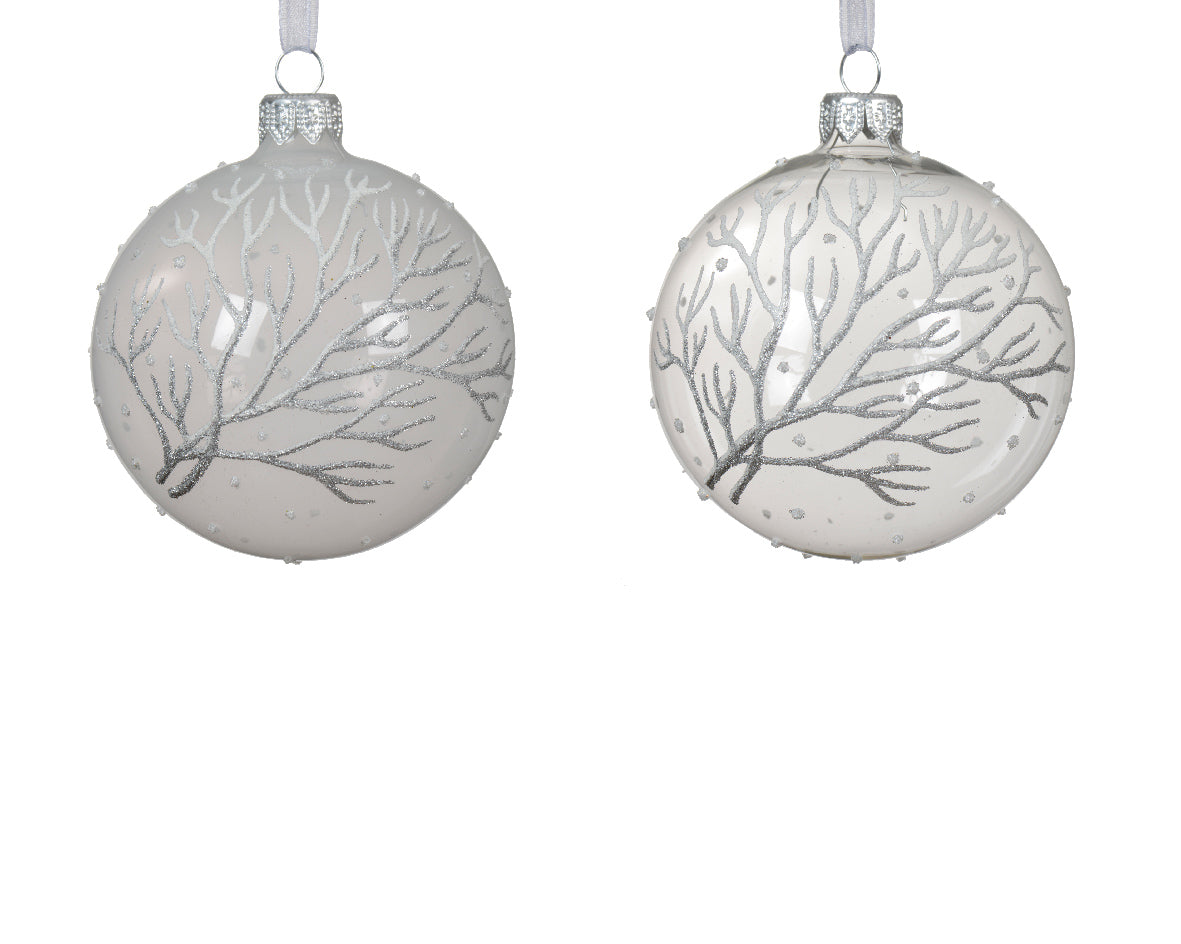Bola de Navidad plateado y gris adornos de cristal
