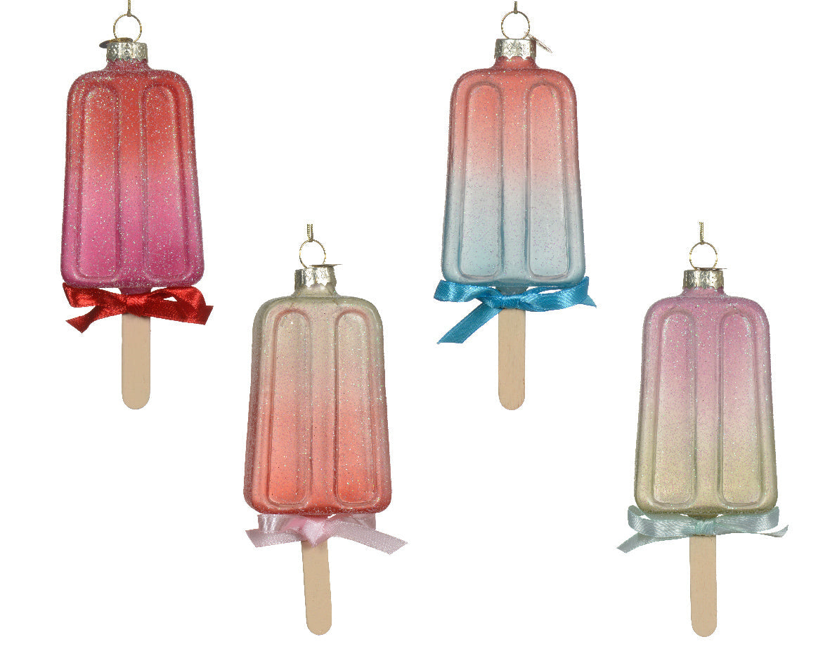 Ornamento de cristal en forma de polo de Navidad estilo candy