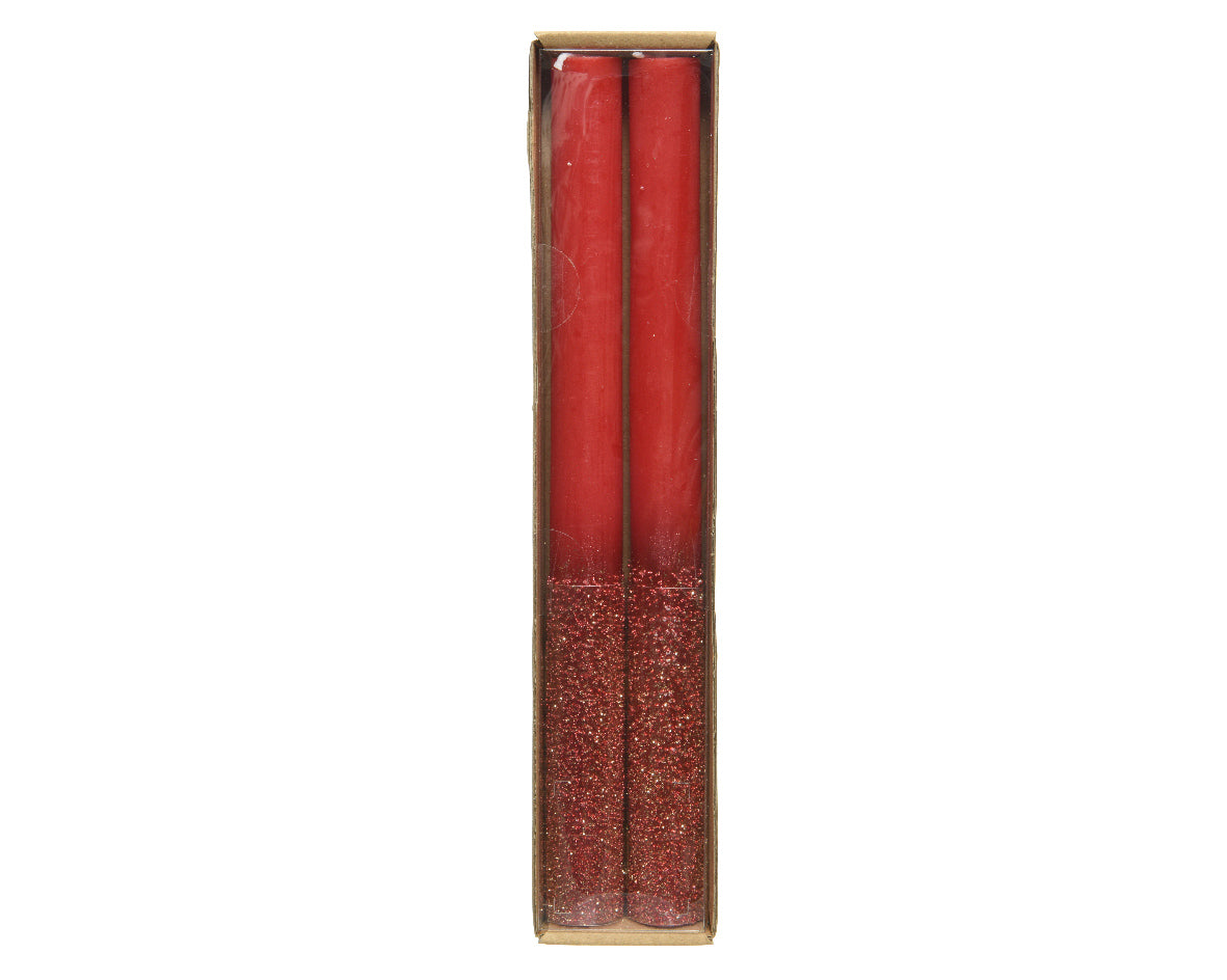 Vela de cera con purpurina color Rojo de Navidad