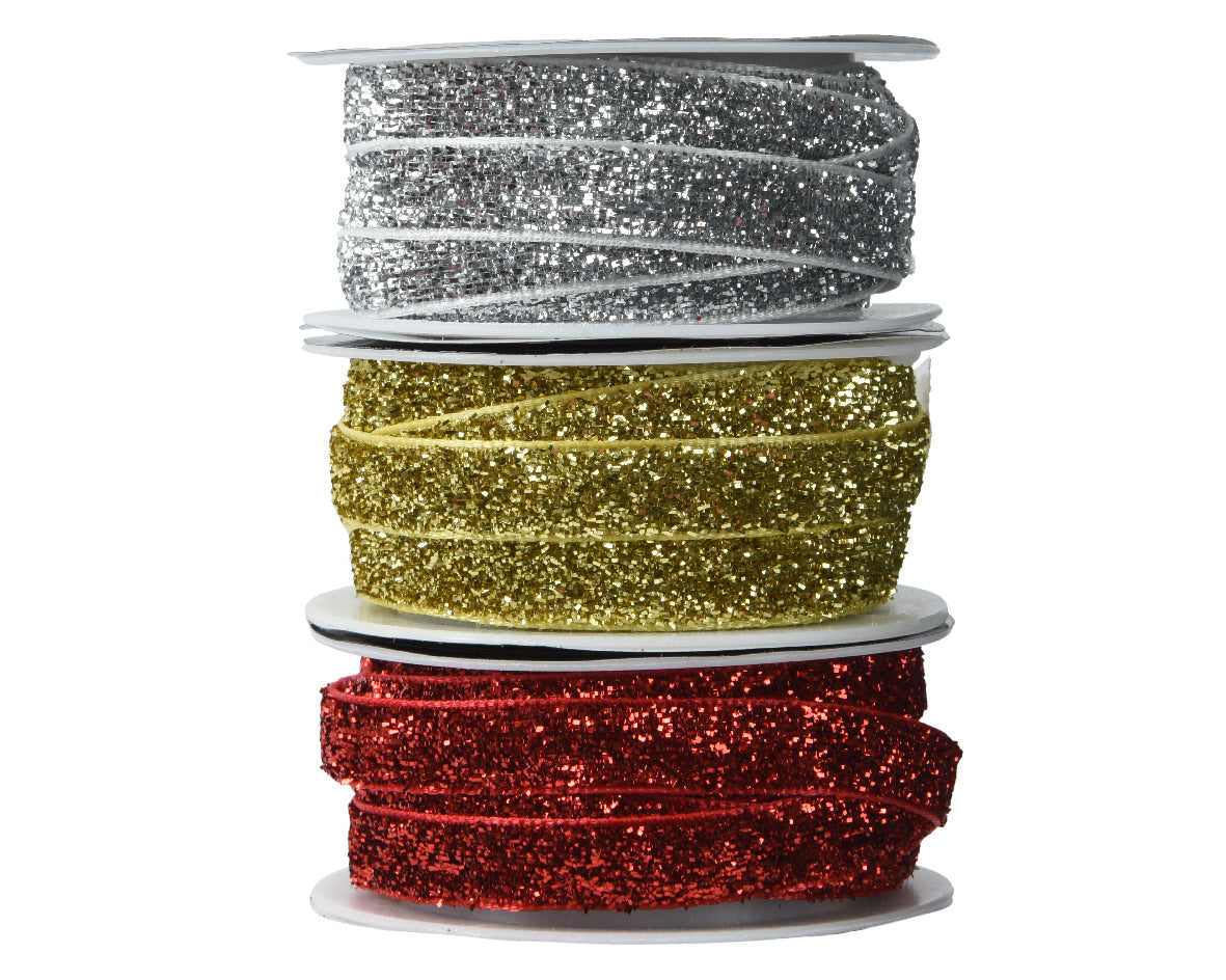 Cinta de Navidad para regalo en varios colores de poliéster de 100cm