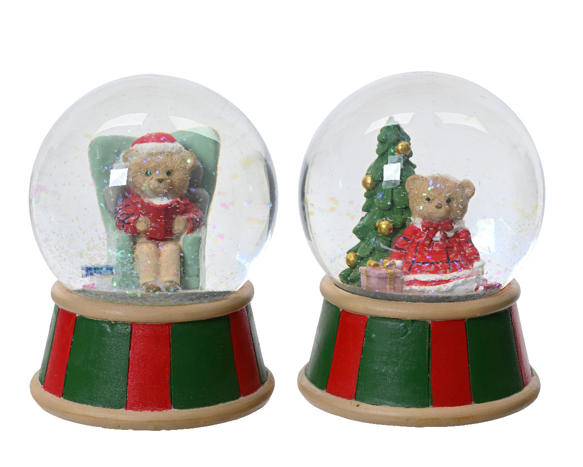 Bola de cristal con detalles navideños