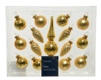 Pack de 16 Minibolas de Navidad doradas de cristal 13 cm