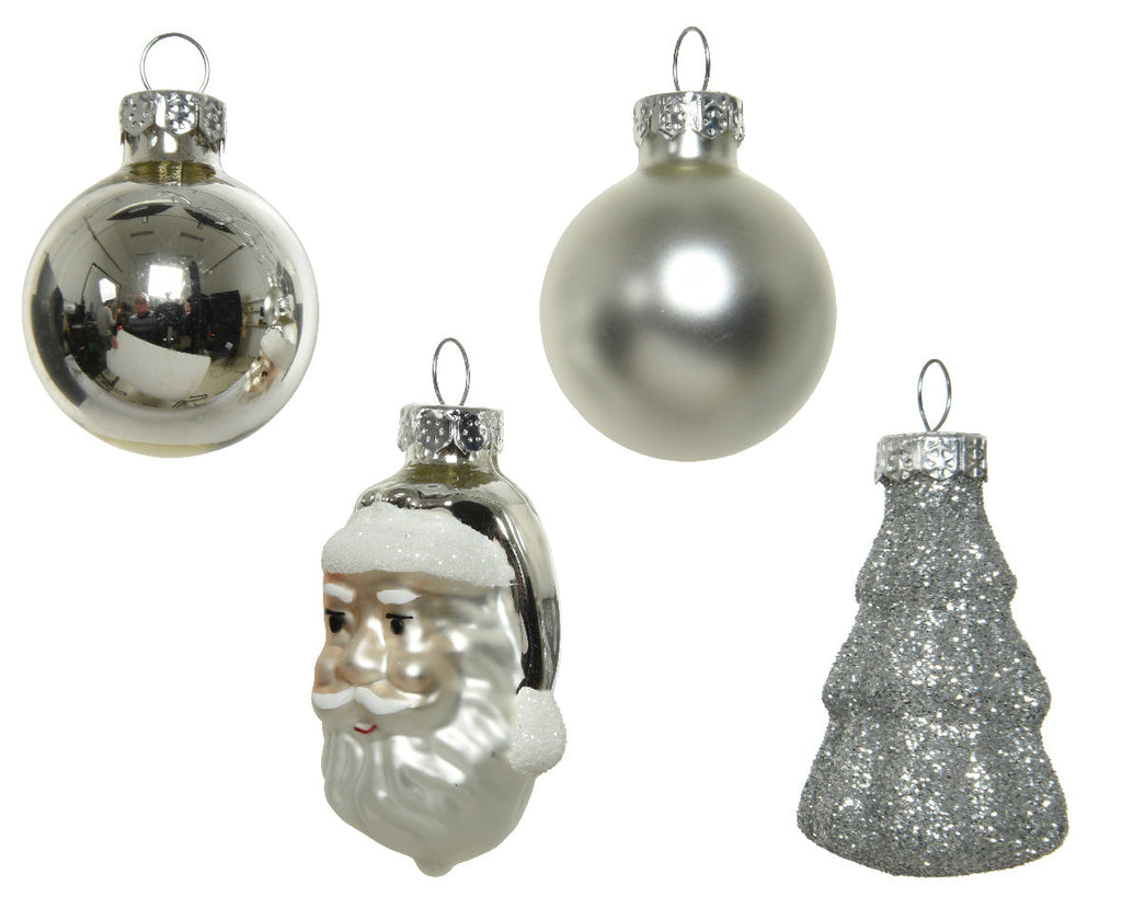 Pack de Minibolas de Navidad plateadas de cristal de 6cm