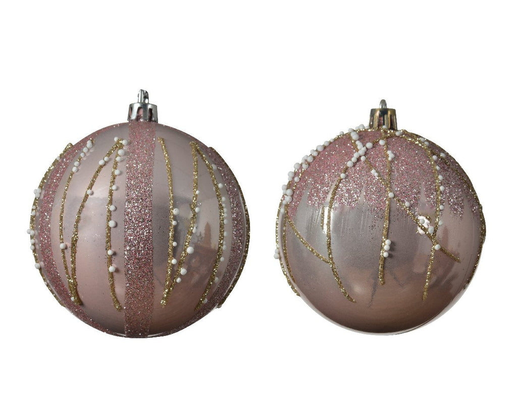Bola navideña de plástico rosa dia8.00cm