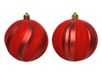 Bolas de navidad en rojo de plástico Diámetro 8cm