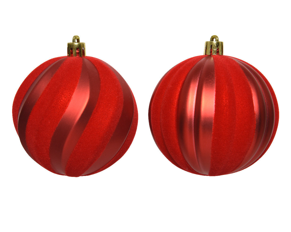 Bolas de navidad en rojo de plástico Diámetro 8cm