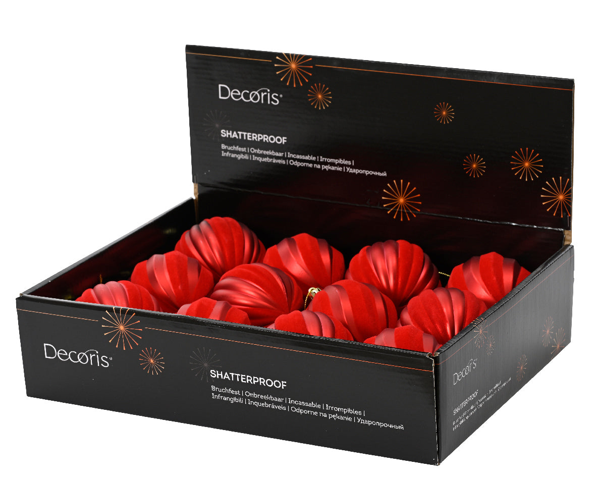 Bolas de navidad en rojo de plástico Diámetro 8cm