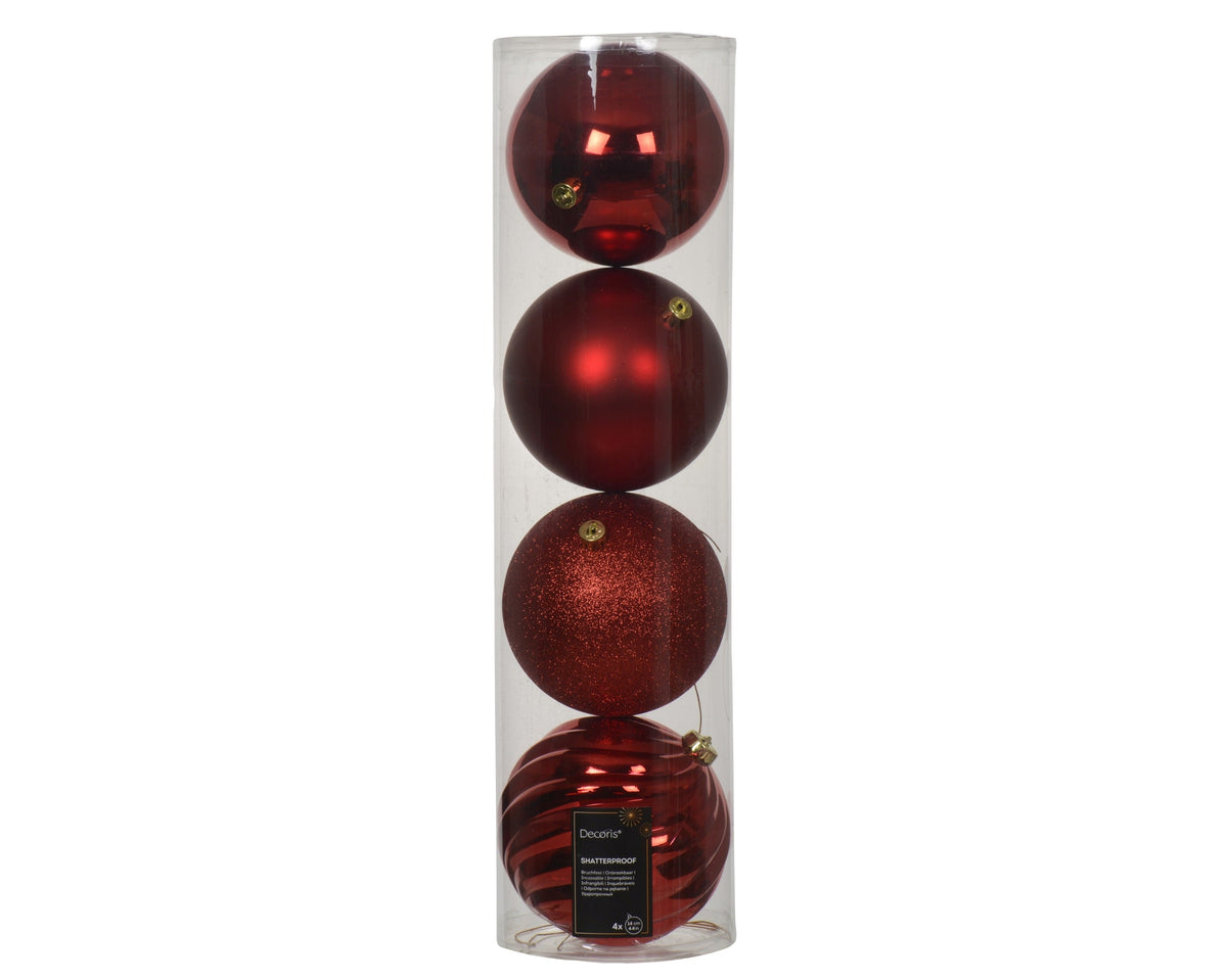 021295-Adorno navideño de plástico rojo de 14 cm-navidad-envio-canarias