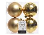 4x Bolas de Navidad lisas doradas de plástico de 10cm