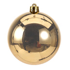 4x Bolas de Navidad lisas doradas de plástico de 10cm