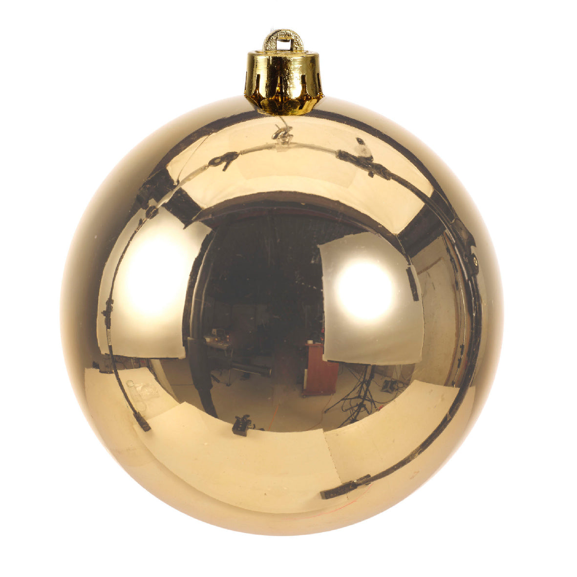 4x Bolas de Navidad lisas doradas de plástico de 10cm