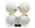 4x Bola de navidad de plástico blancas dia 10cm