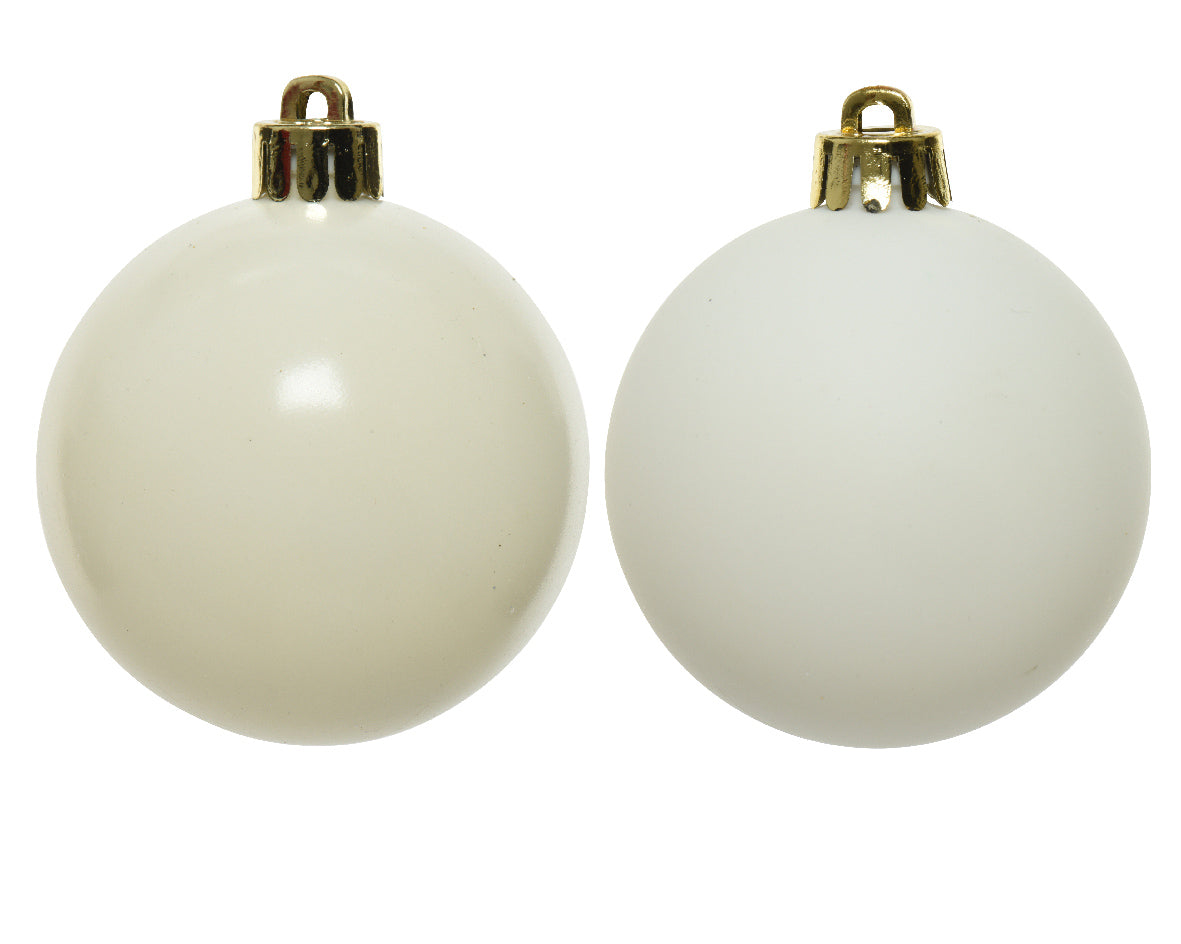4x Bola de navidad de plástico blancas dia 10cm