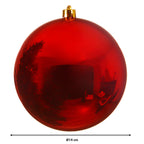 1x Bola de navidad lisa en rojo de plástico de 14cm