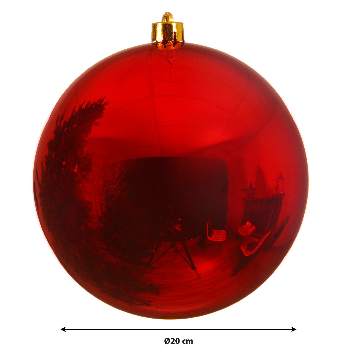 Bola de Navidad lisa grande rojo clásico dia20cm