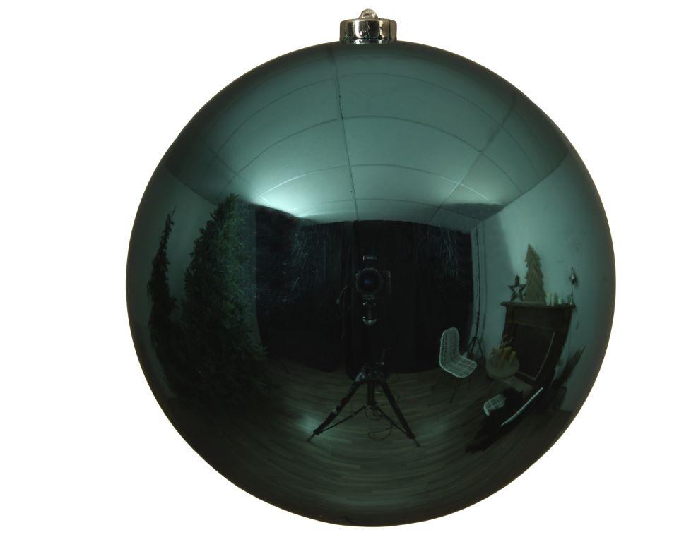 1x Bola Navidad lisa verde oscuro de plástico de 14cm