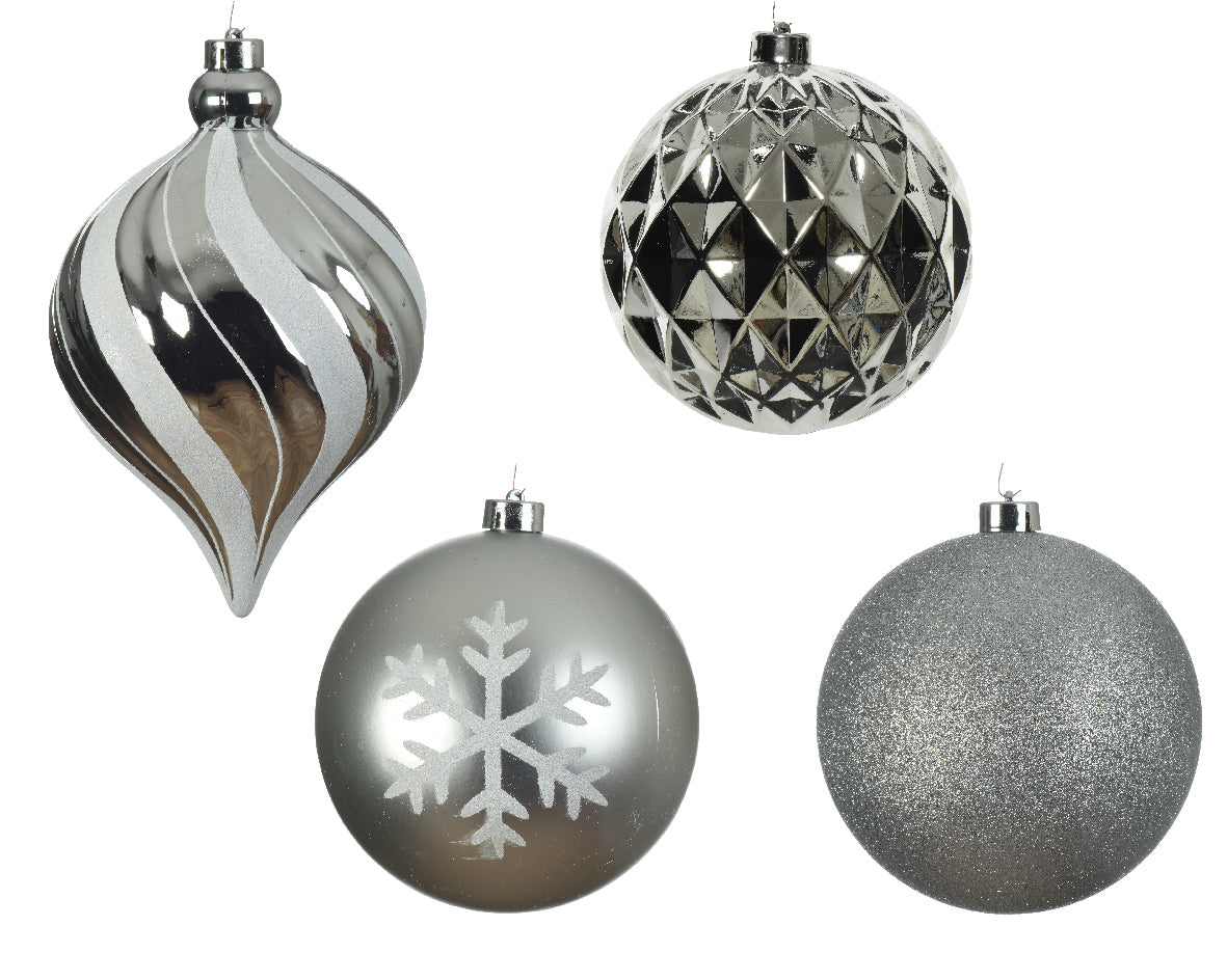 Bola de navidad plateado irrompible adornos navideños