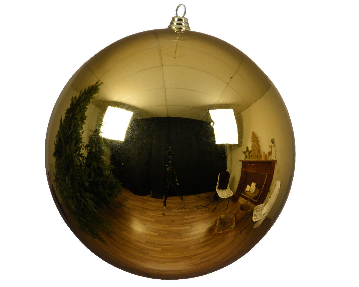 022570-Adorno navideño de plástico oro claro 25 cm-navidad-envio-canarias
