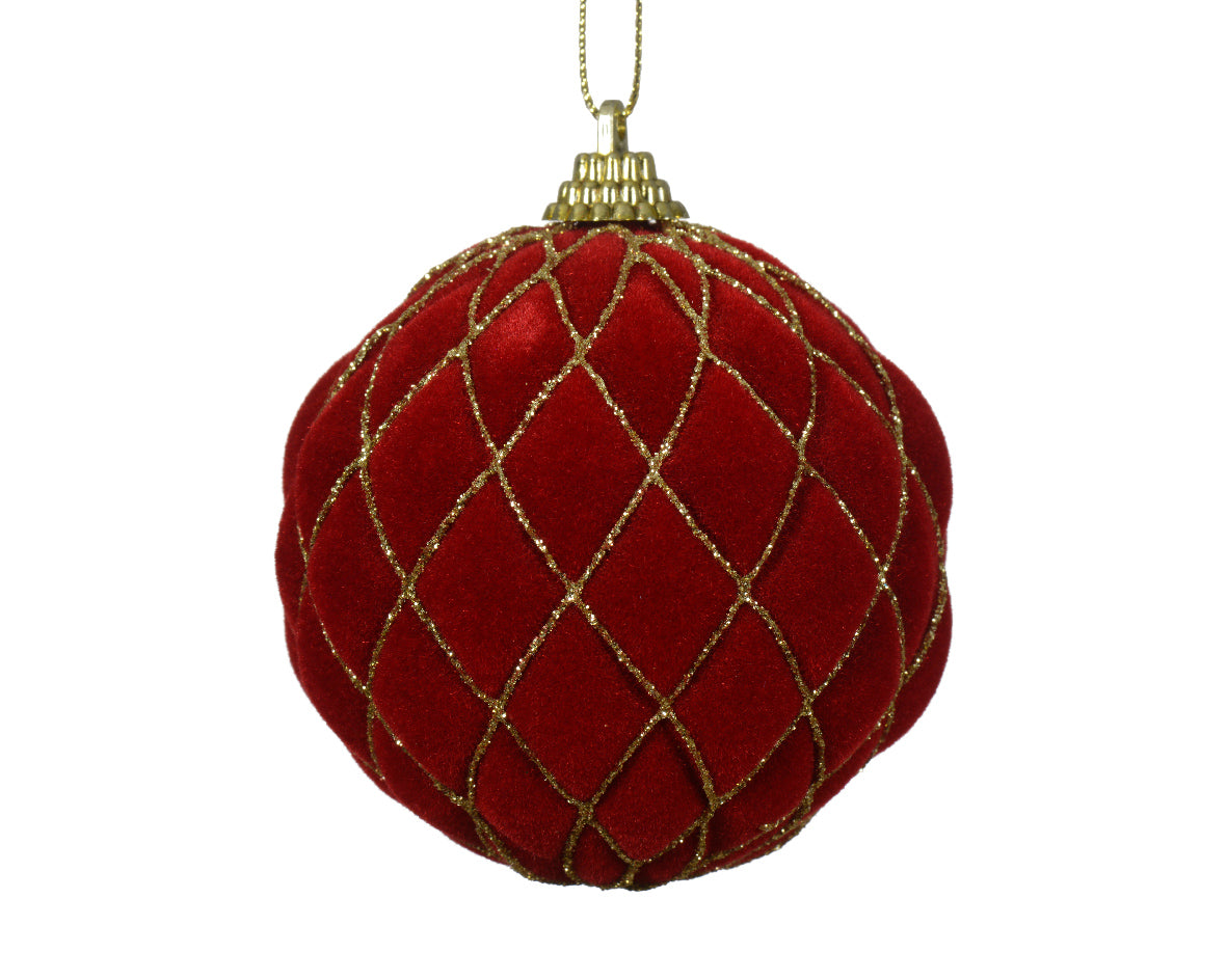 Bola de navidad en rojo de plástico de 8cm
