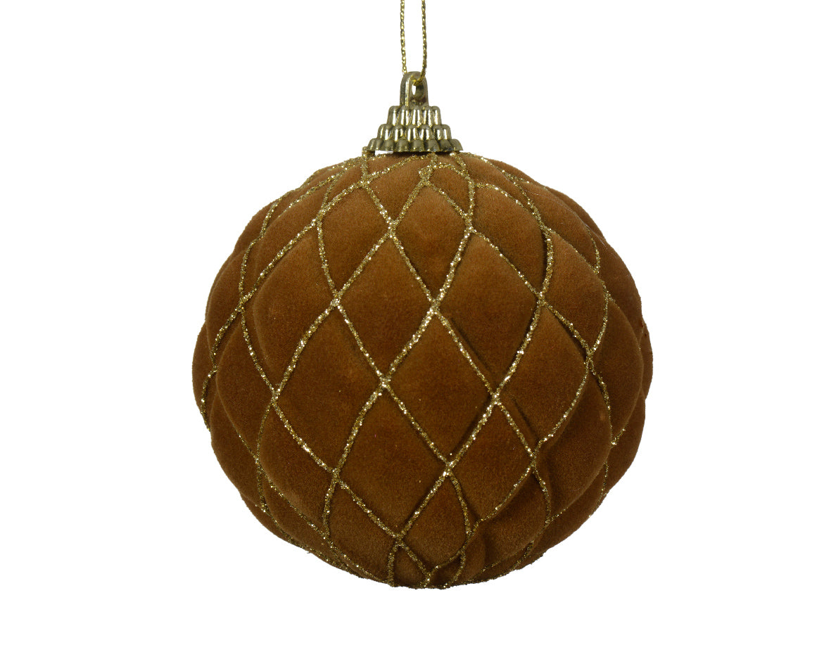 Bola de navidad marrón de plástico de 8cm