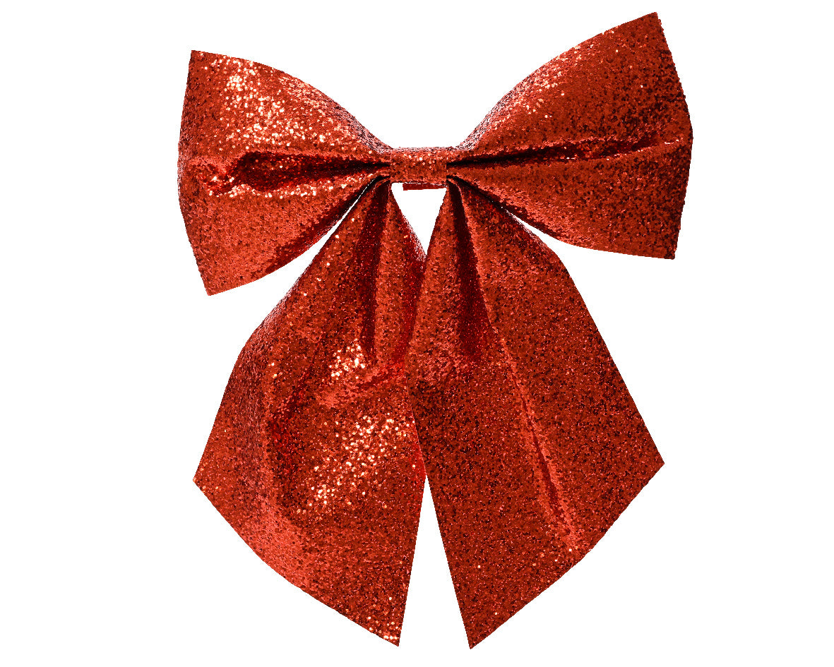 Lazo de navidad rojo en el clip 20cm