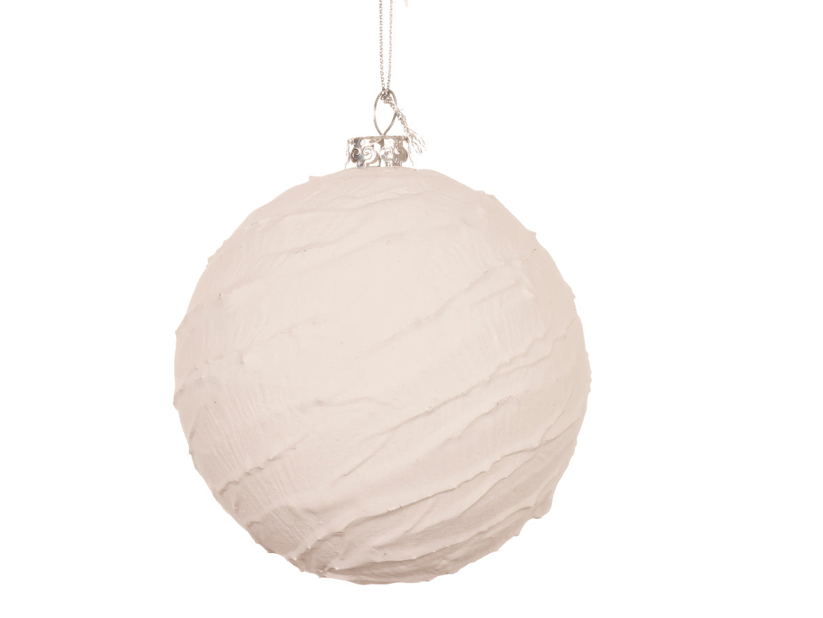 Bola de Navidad blanco invernal de 10cm