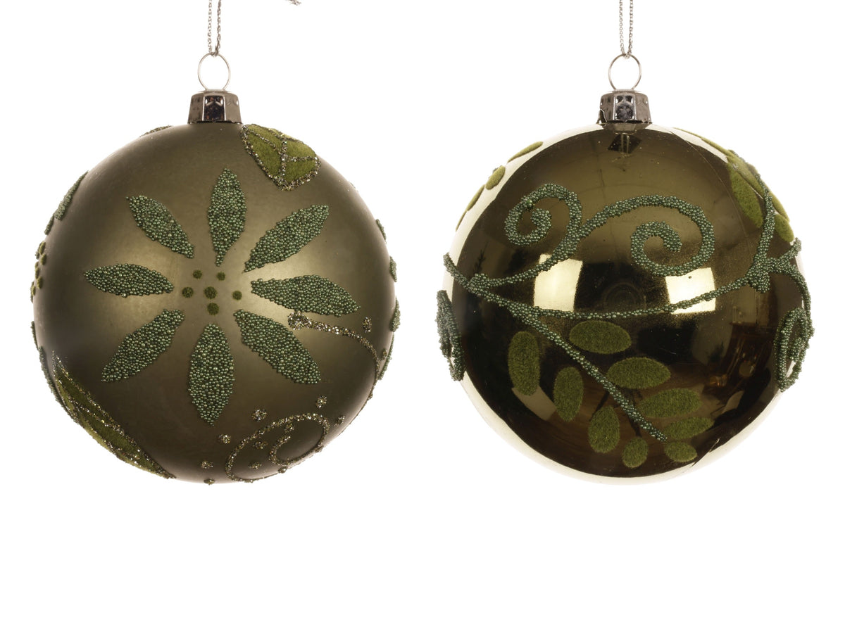 024853-Adorno navideño de plástico poliestireno verde romero 8 cm-navidad-envio-canarias