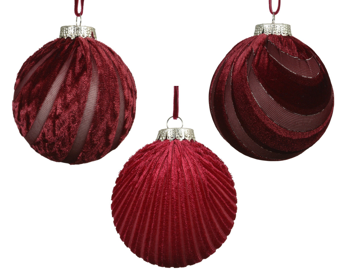 024873-Adorno navideño de plástico color burdeos 8 cm-navidad-envio-canarias