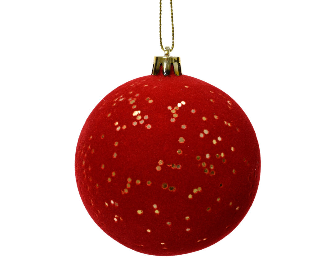 Bolas de navidad en rojo de  plástico diámetro 8cm