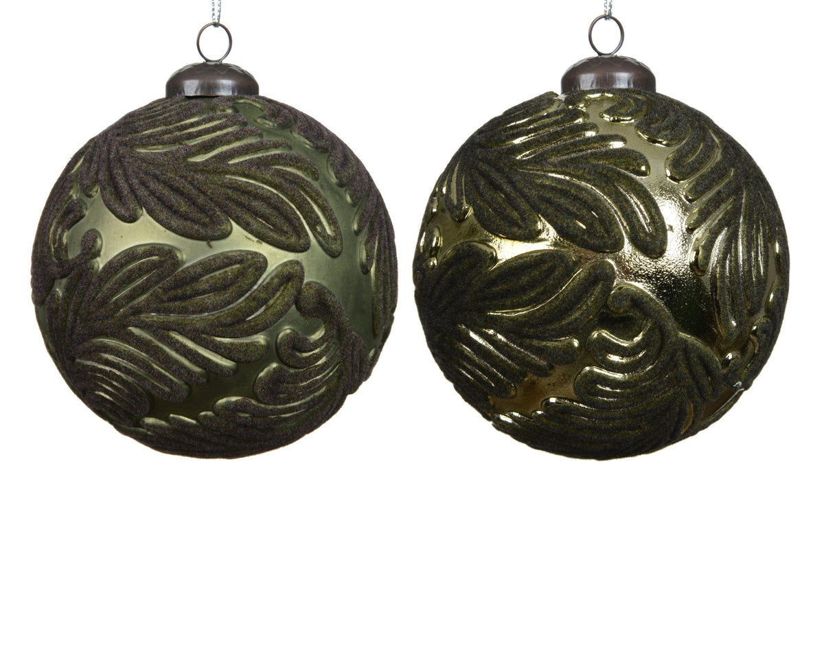 026319-Adornos de plásticos verde romero 10 cm-navidad-envio-canarias