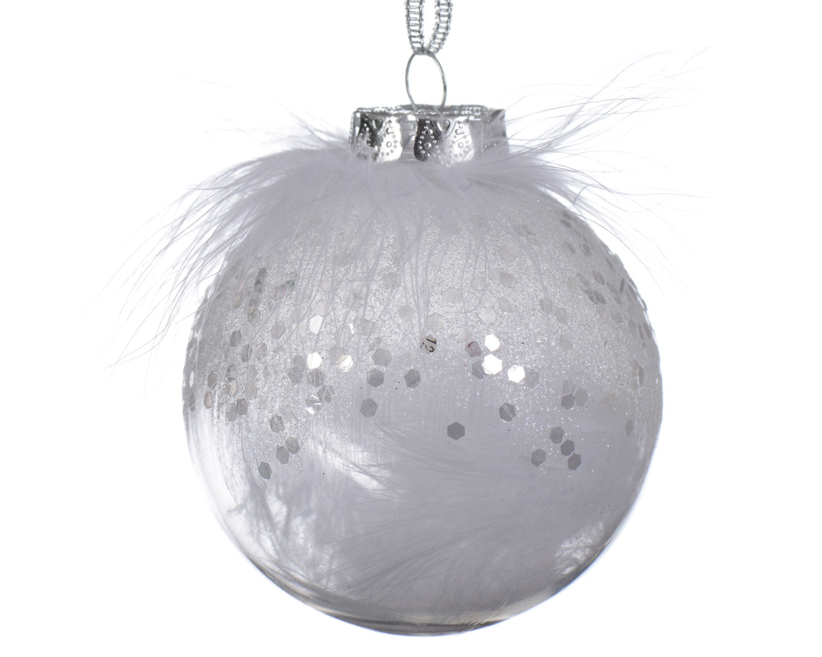 Bolas transparente blanco plástico Diámetro 8cm