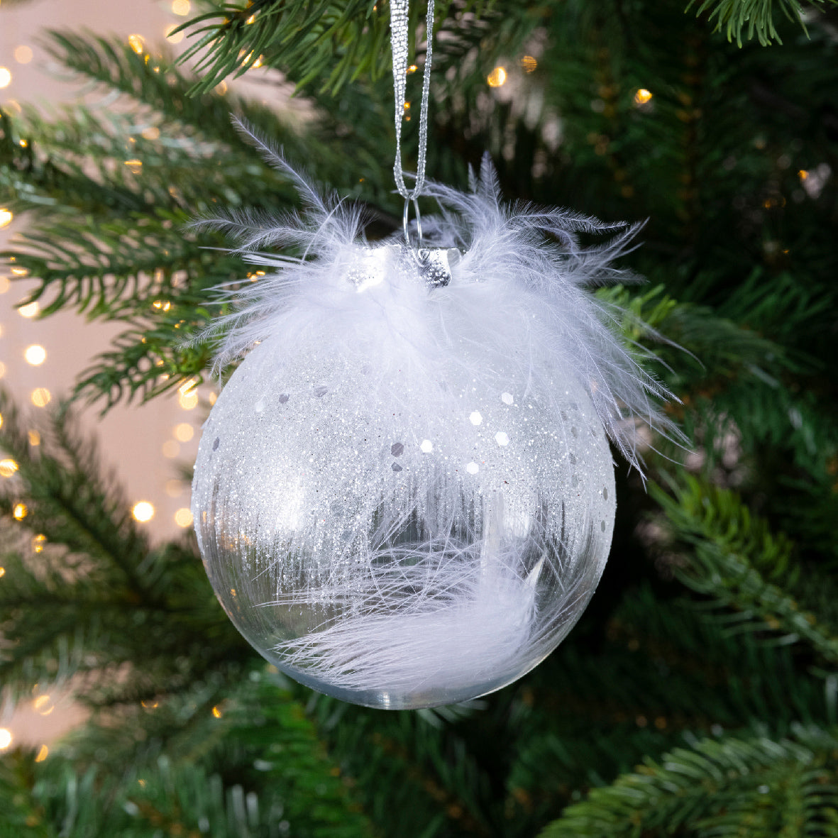 Bolas transparente blanco plástico Diámetro 8cm