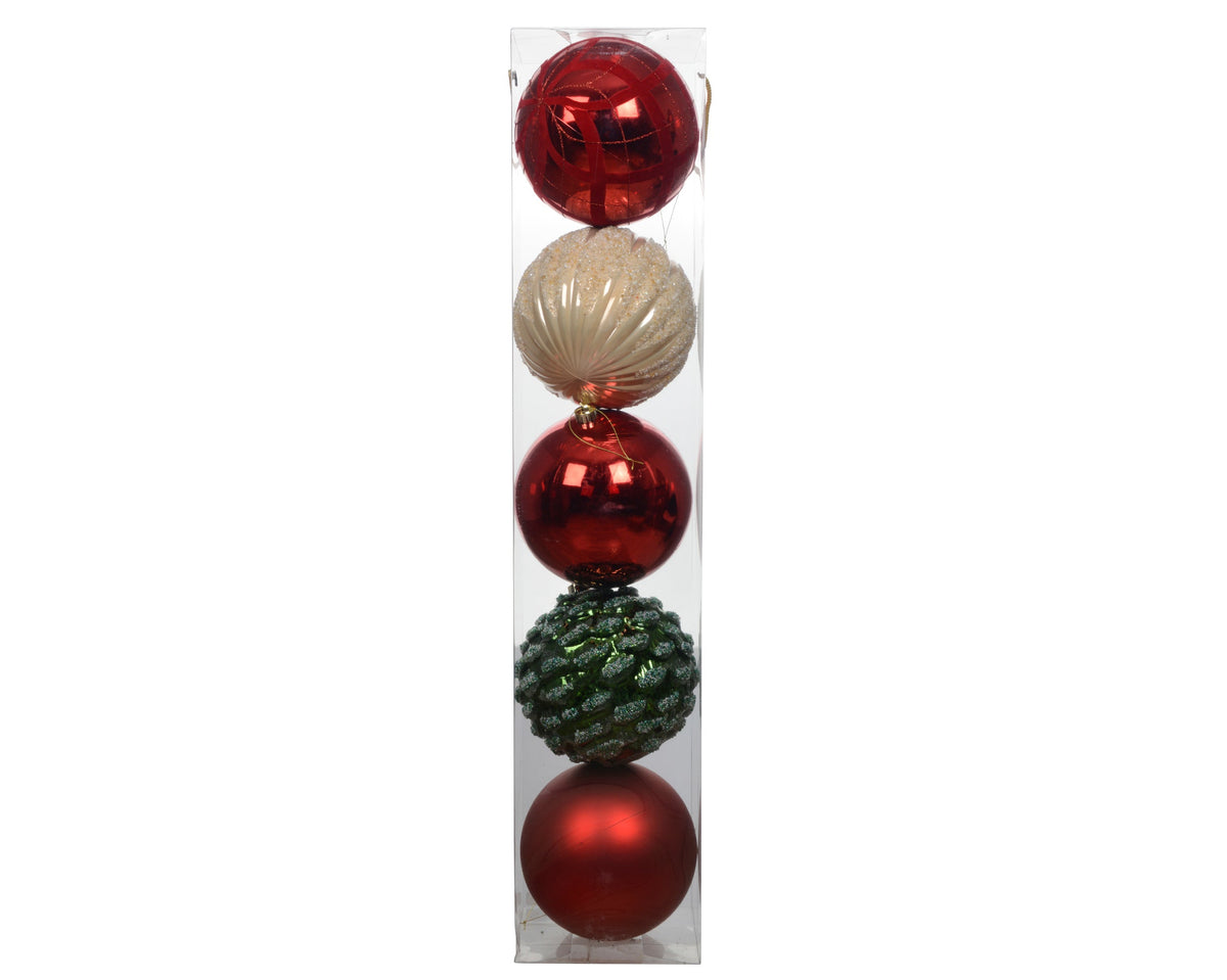 027196-Adornos navideños de plásticos  rojo 20 cm-navidad-envio-canarias