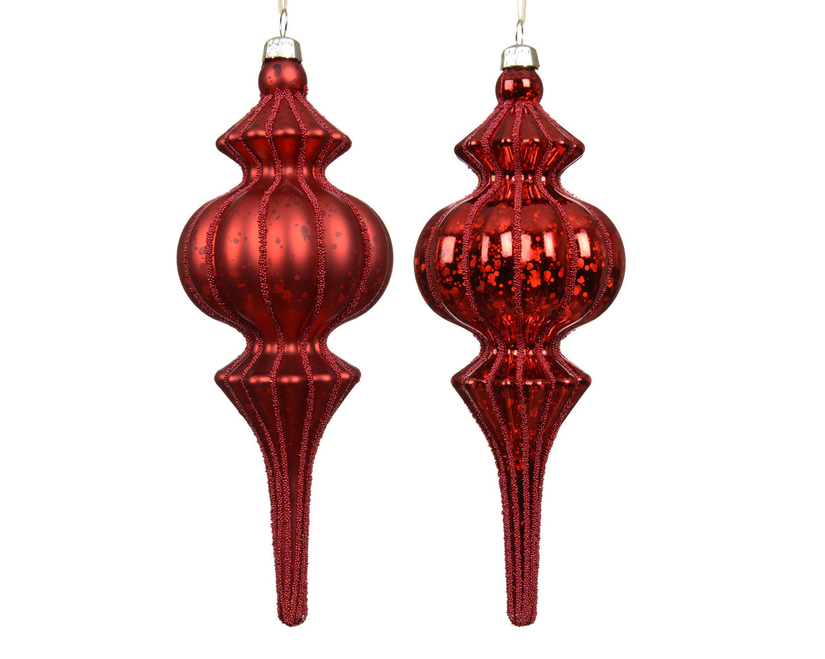 027204-Adorno navideño de plástico con forma de gota roja-navidad-envio-canarias