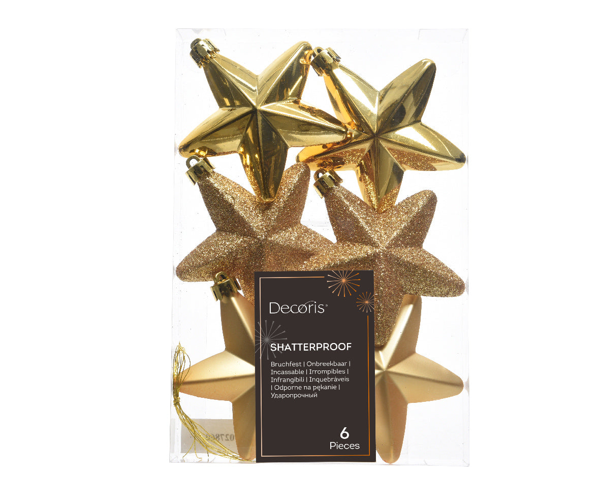 Pack de Minibolas Estrella doradas de plástico doradas 8cm