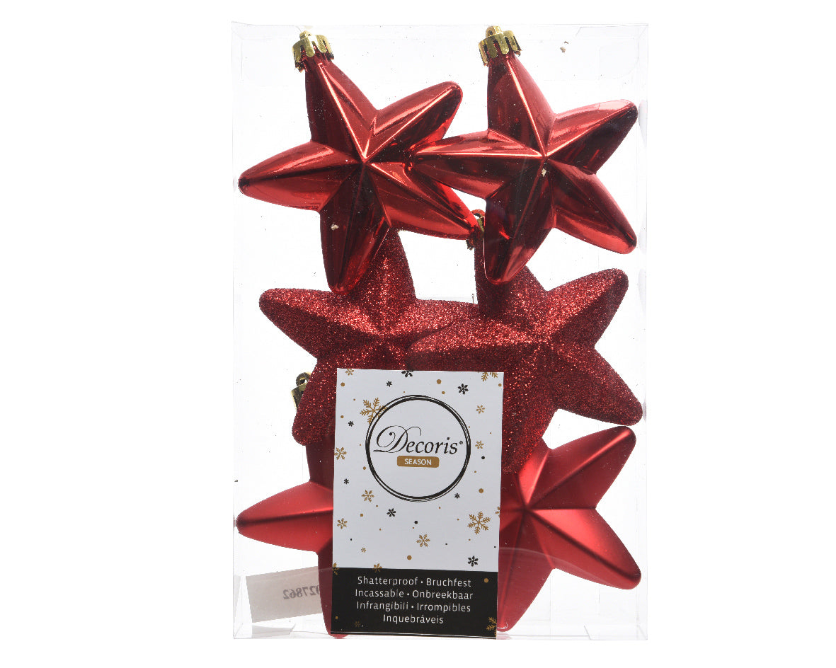 Pack de Minibolas de Estrella rojas de plástico 8cm
