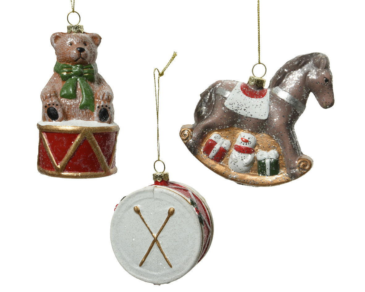 Adorno de navidad multicolor con decoración navideña de plástico 11 cm