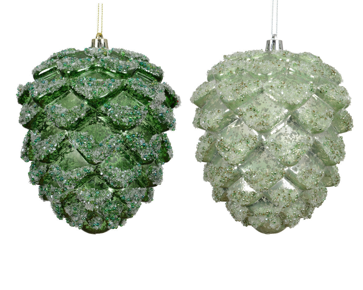 Ornamento de Navidad de Piñas verdes de 14cm