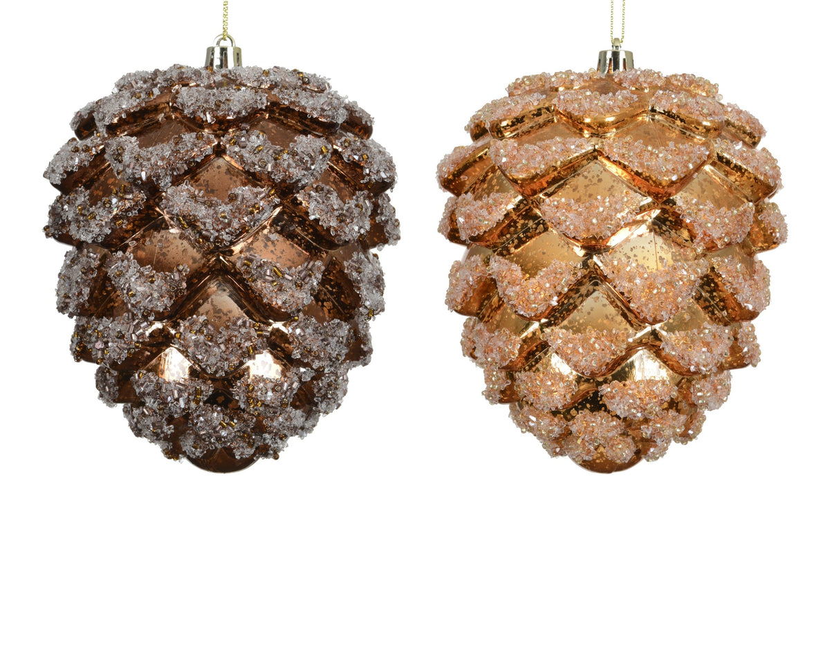 028538-Adorno de plástico con forma de piña-navidad-envio-canarias
