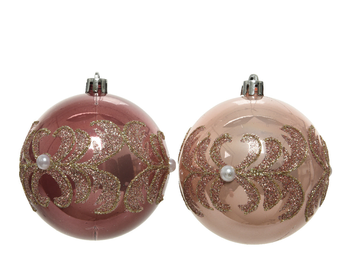 Bola de navidad de plástico con perla de 8cm