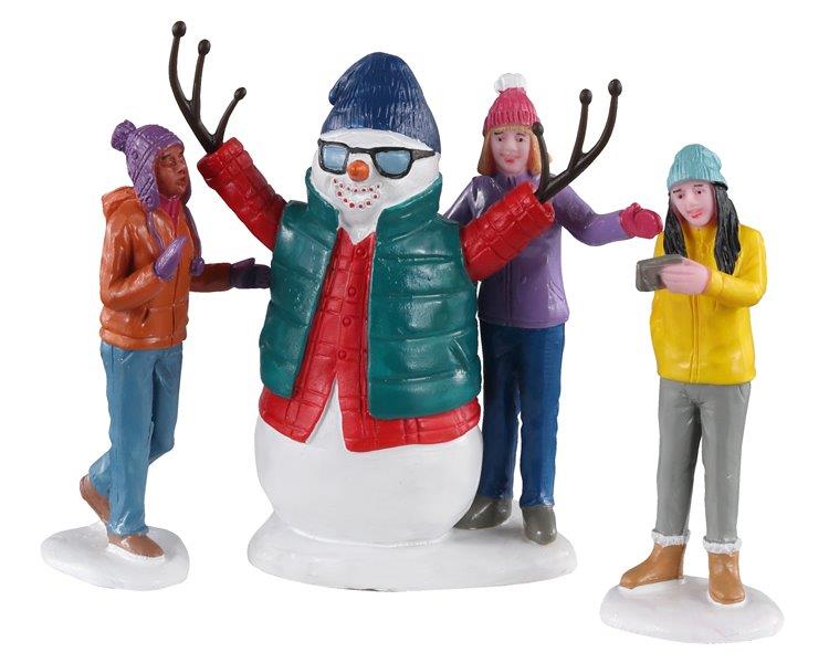 Snowman Selfie,  Set Of 3 Colección Vail Village de LEMAX
