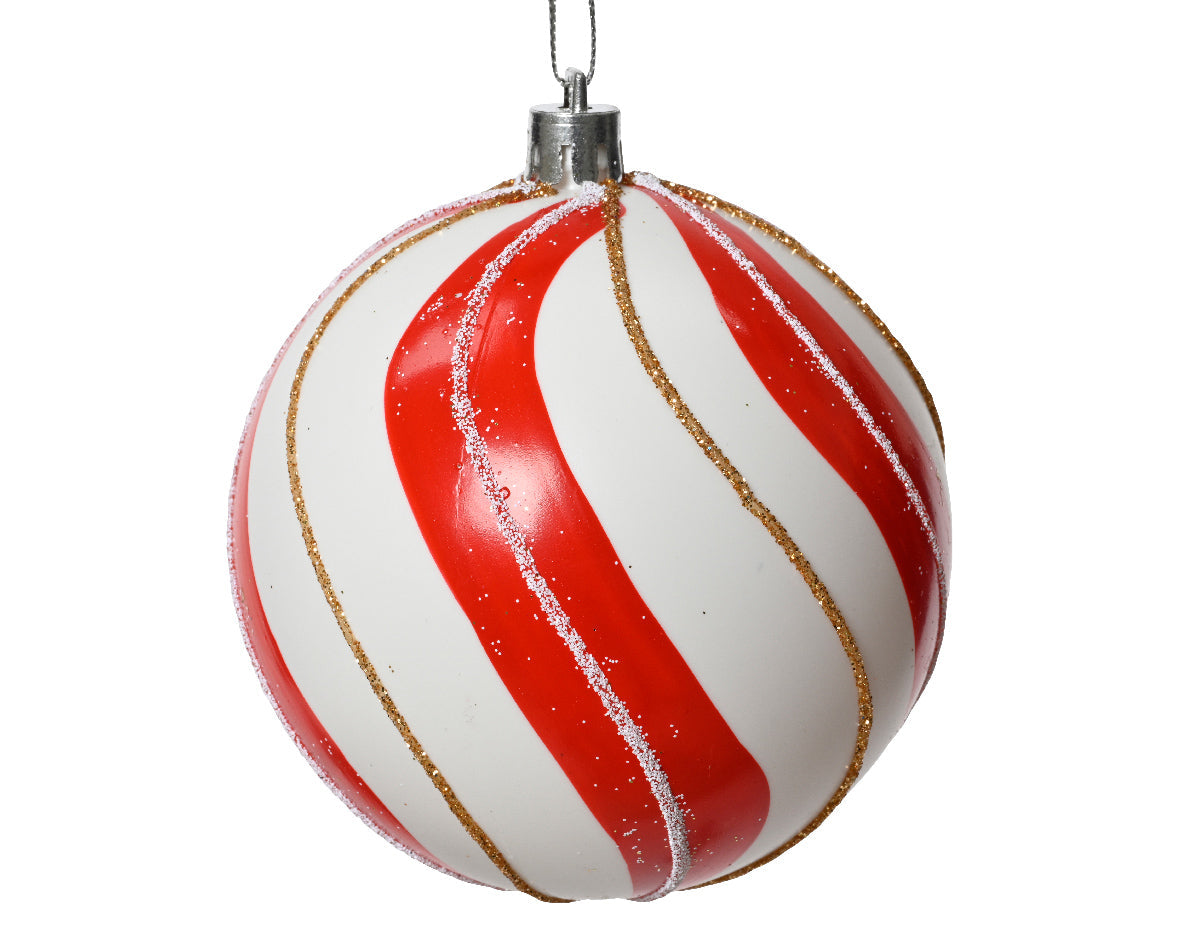 Bolas rojo blanco plástico Diámetro 8cm