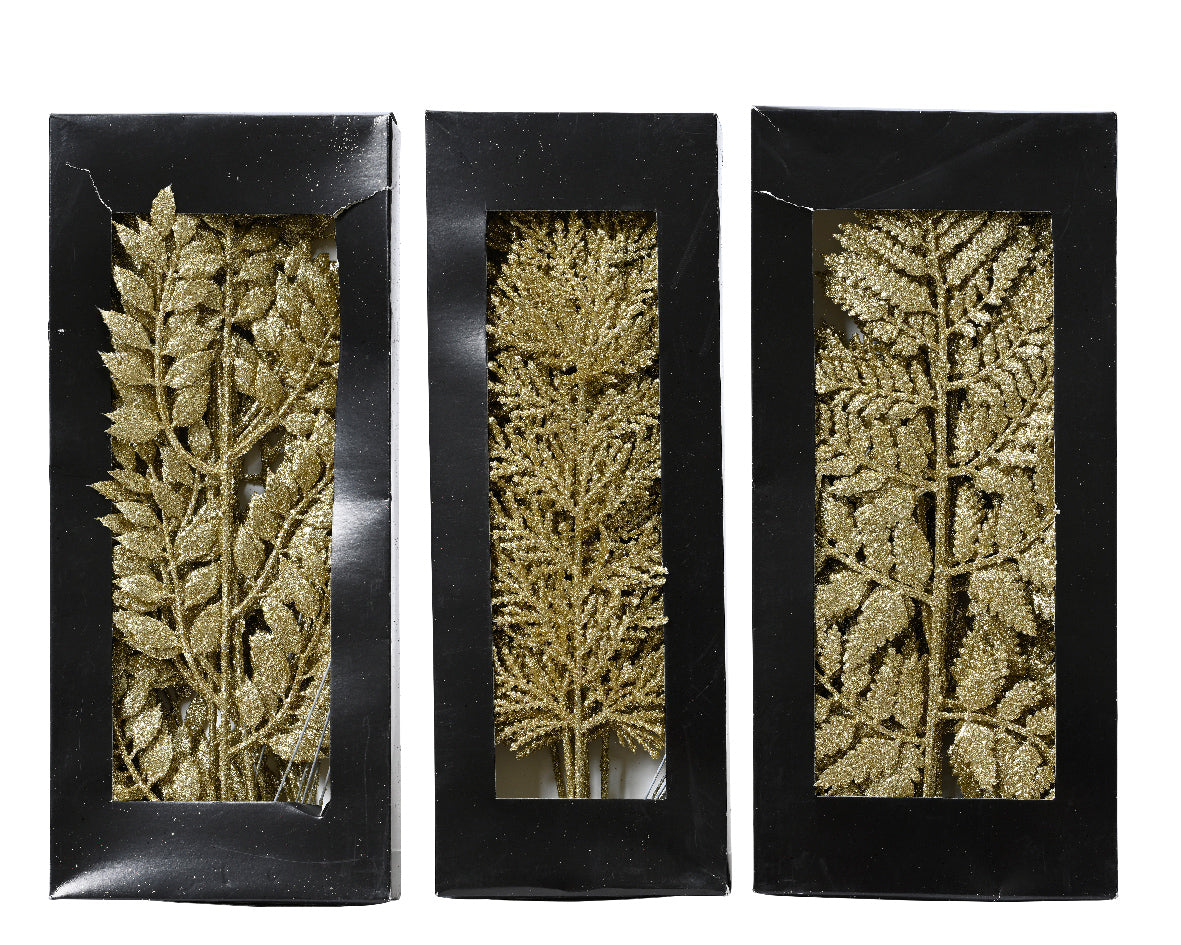 Hojas florales de navidad doradas 32cm