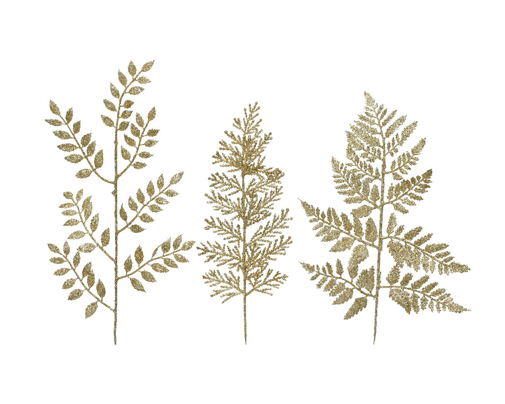 Hojas florales de navidad doradas 32cm