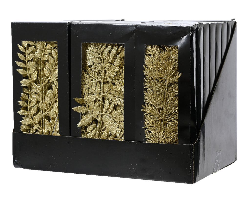 Hojas florales de navidad doradas 32cm