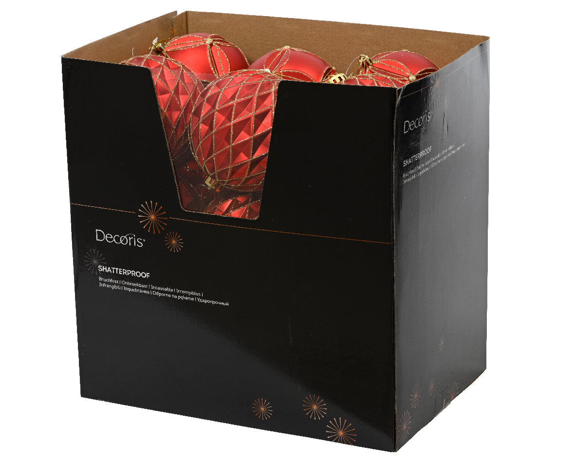 Bola de Navidad roja grandebasicos de dia12cm