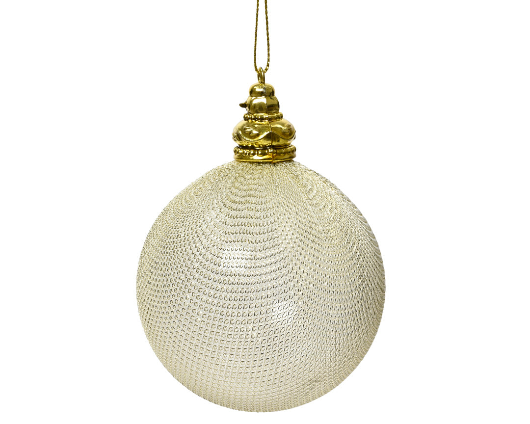 Bola perla dorado plástico diámetro 8cm