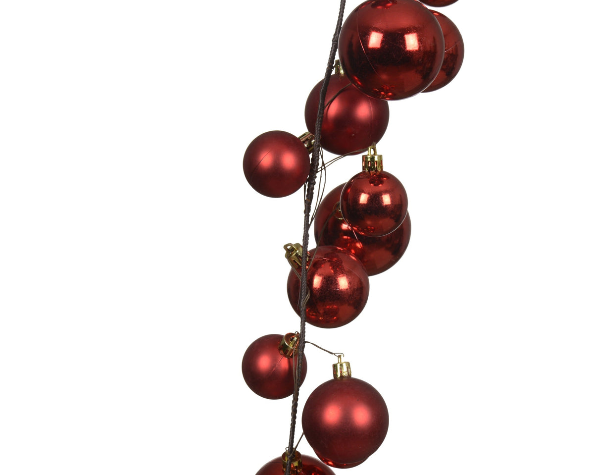 029971-Guirnalda de bola de Navidad de Navidads navideñas rojas 180 cm-navidad-envio-canarias