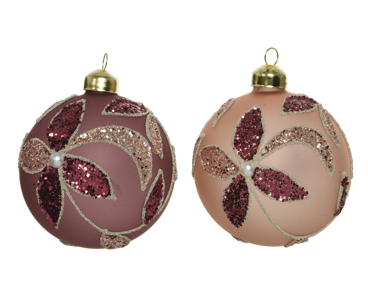 Bola navideña de cristal tonos naturales diametro 8.00cm