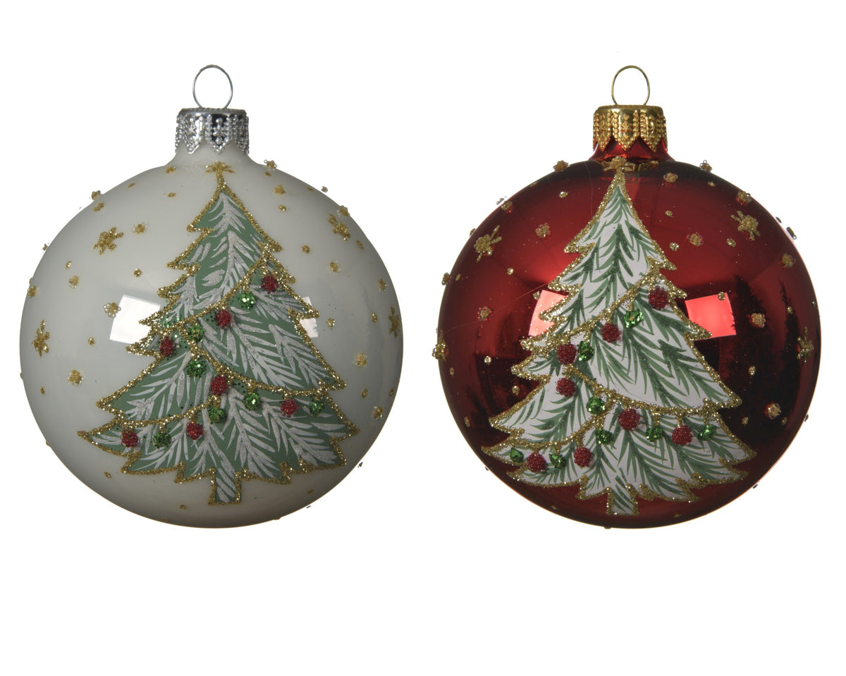 050318-bola de Navidad de Navidad de cristal decorada redonda de 8 cm-navidad-envio-canarias